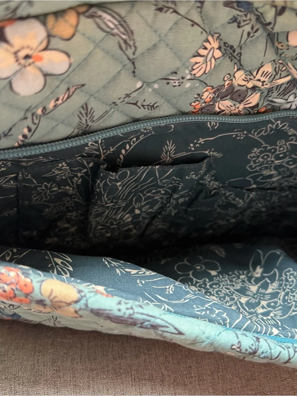 Vera Bradley Teal Quilted Floral Laptop Sleeve